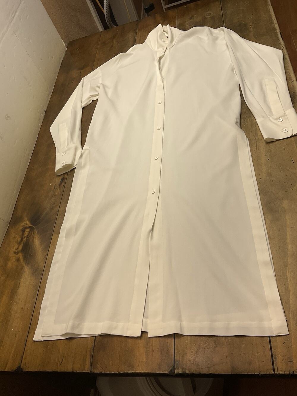 Helmut Lang White Button Down Shirt Dress Tunic Size Small